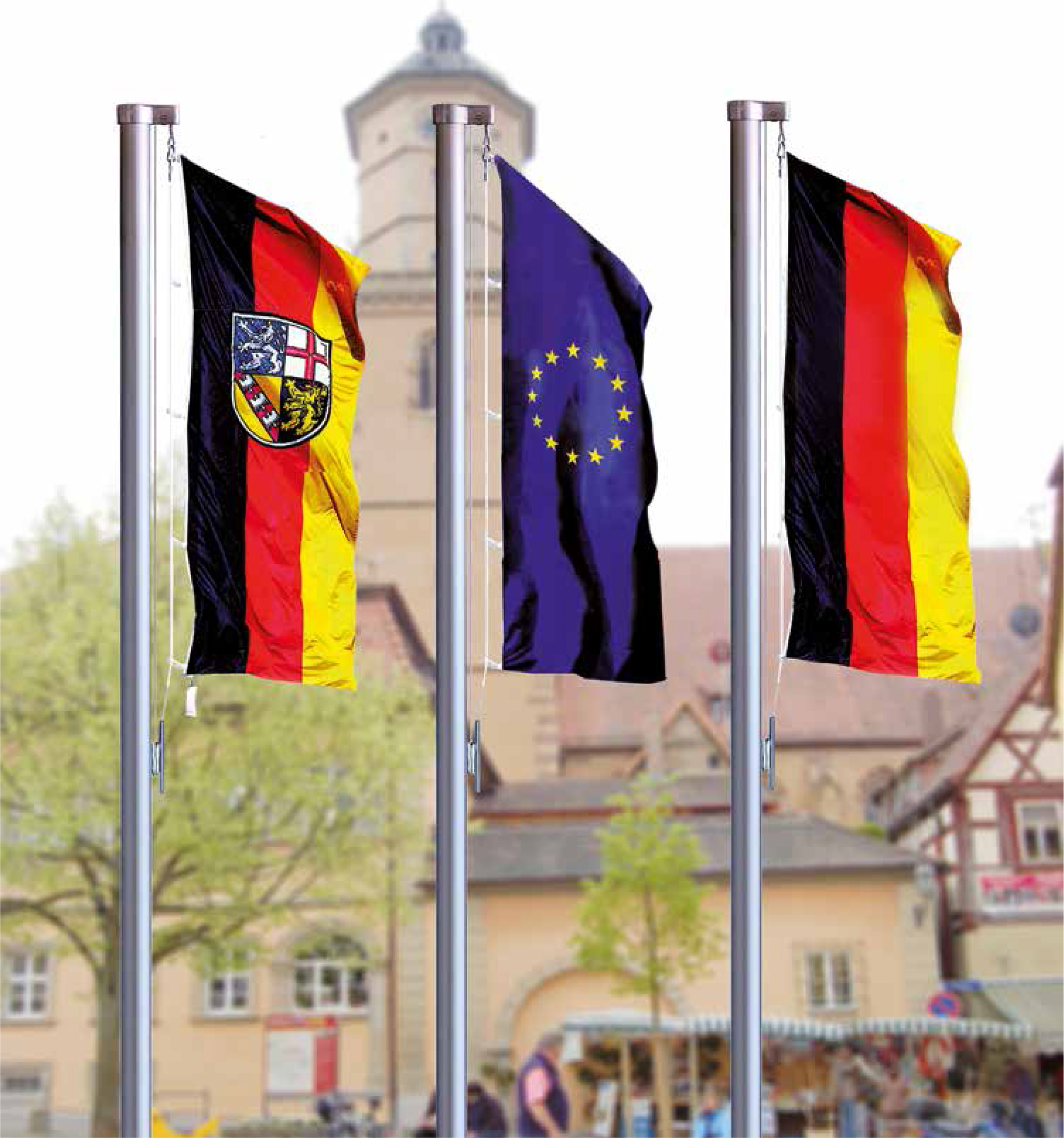 Aluminium-Fahnenmasten mit Standard-Hissvorrichtung | ITSBETTER